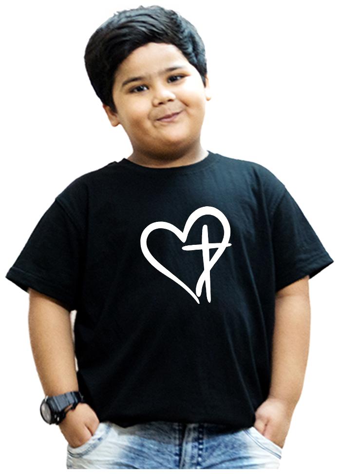 

HEYUZE Boy Cotton Solid T-shirt - Black