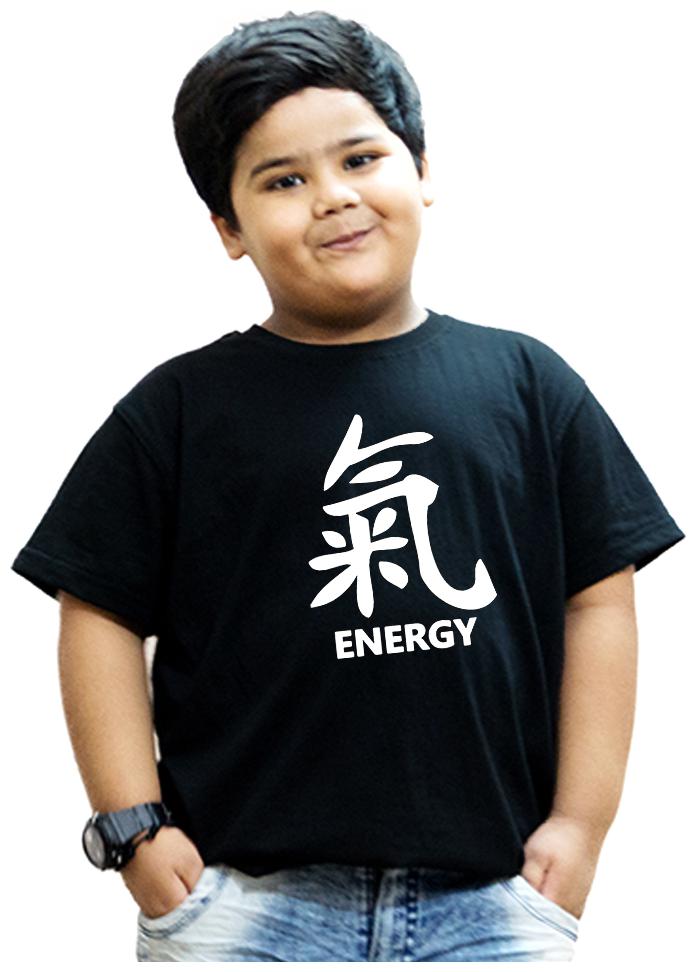 

HEYUZE Boy Cotton Solid T-shirt - Black