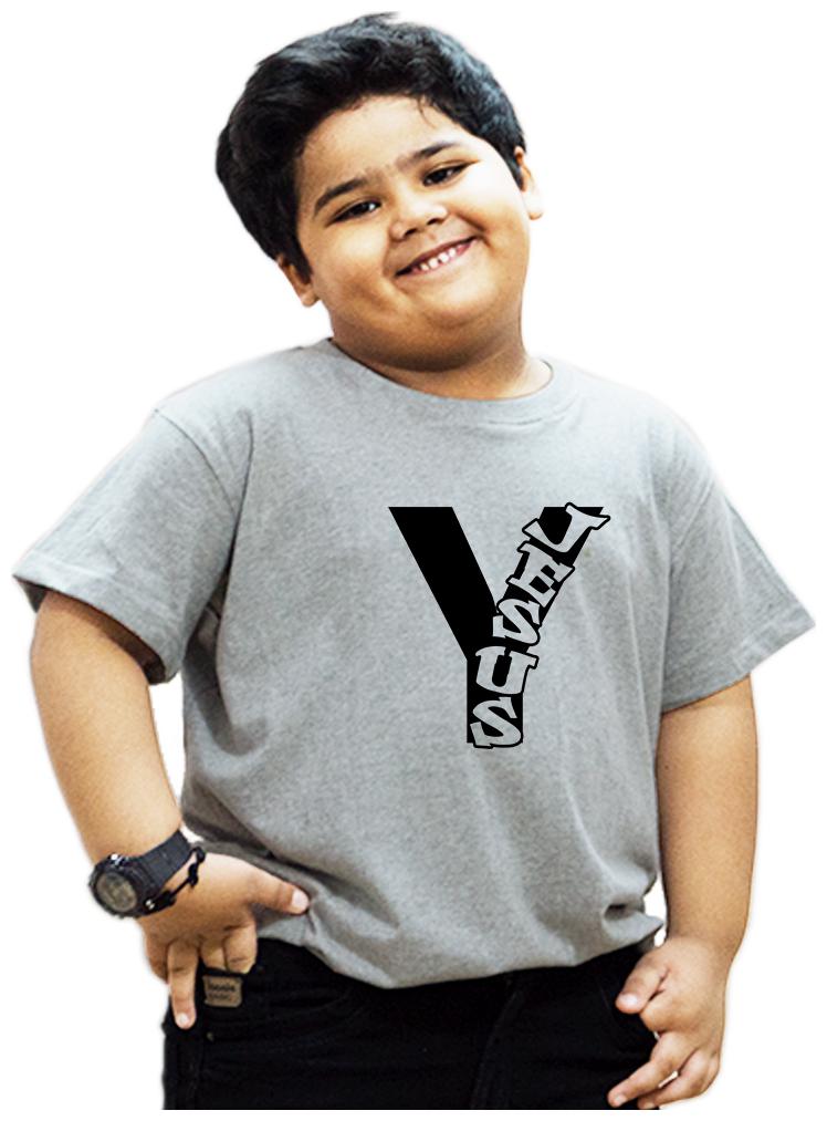 

HEYUZE Boy Cotton Printed T-shirt - Grey