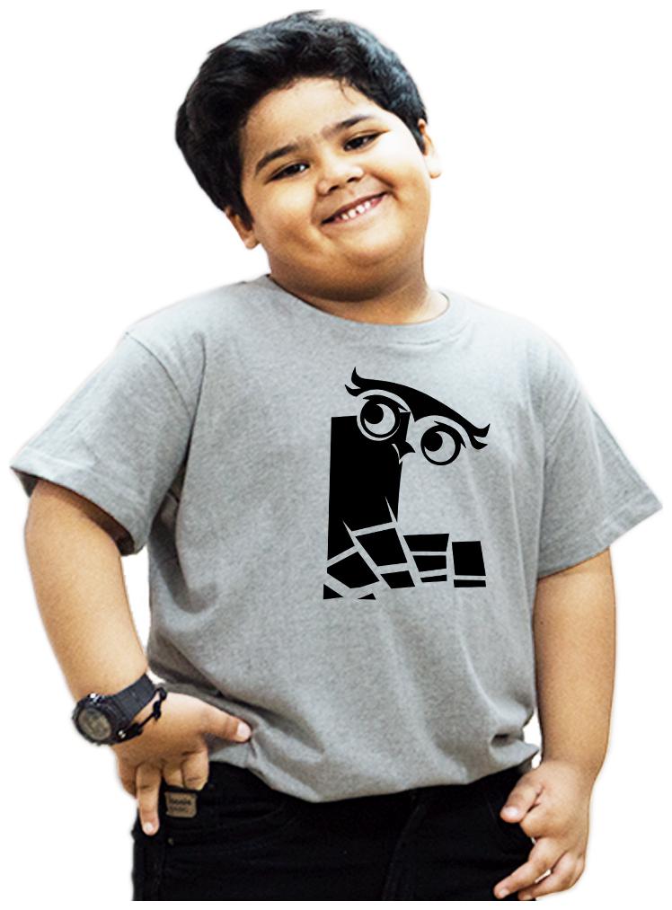 

HEYUZE Boy Cotton Solid T-shirt - Grey