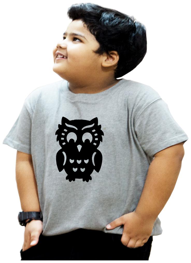 

HEYUZE Boy Cotton Solid T-shirt - Grey