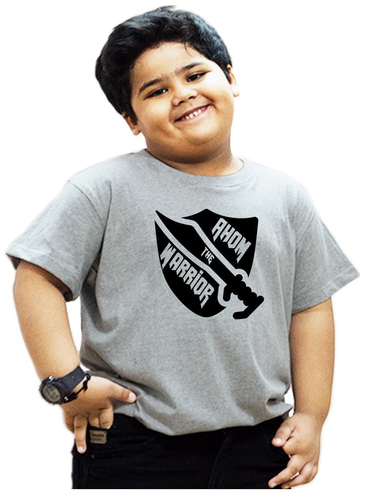 

HEYUZE Boy Cotton Solid T-shirt - Grey