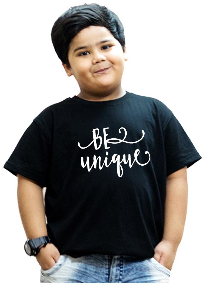

HEYUZE Boy Cotton Solid T-shirt - Black