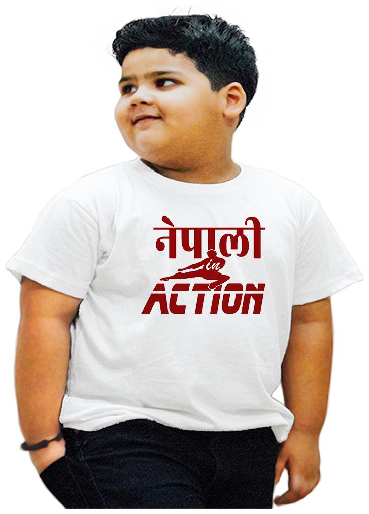 

HEYUZE Boy Cotton Printed T-shirt - White