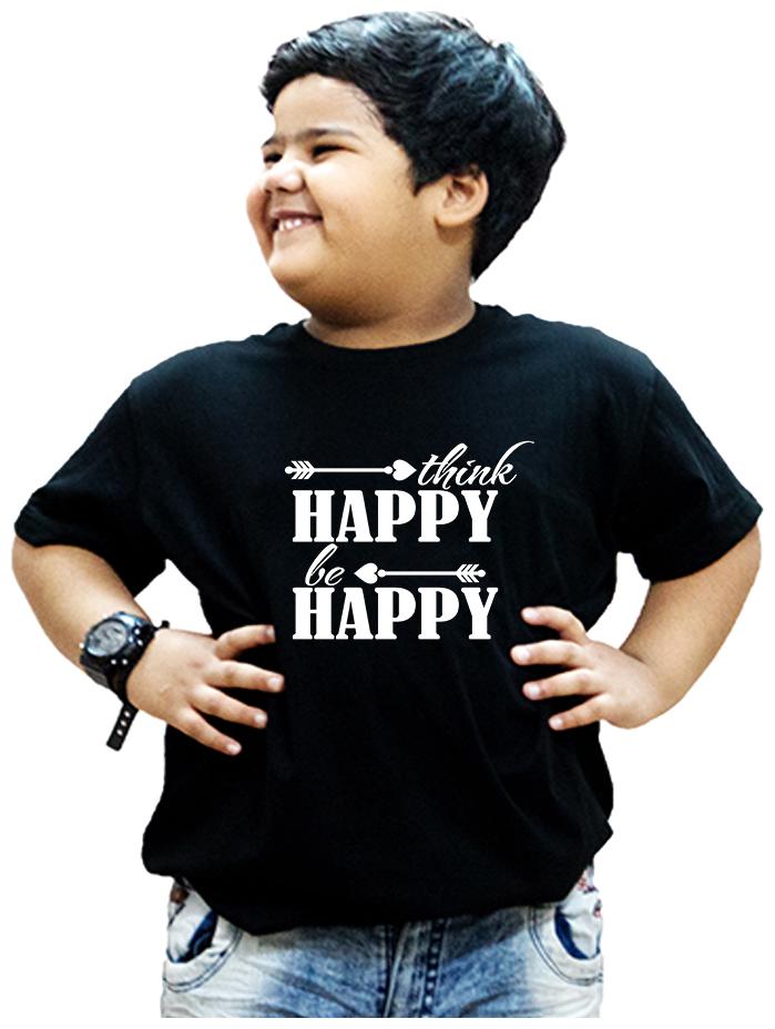 

HEYUZE Boy Cotton Solid T-shirt - Black