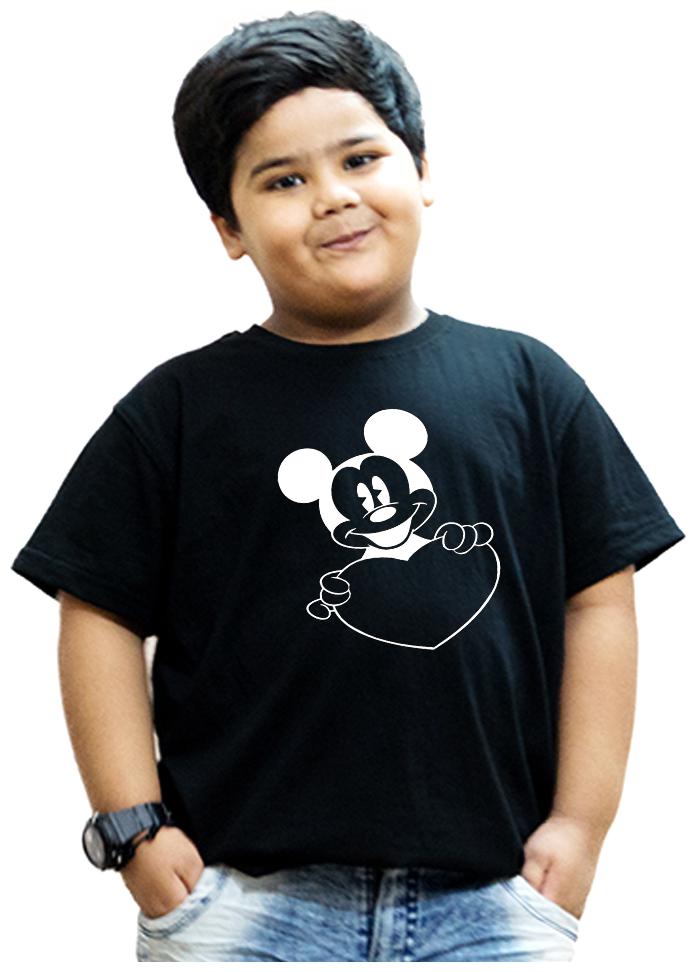 

HEYUZE Boy Cotton Solid T-shirt - Black