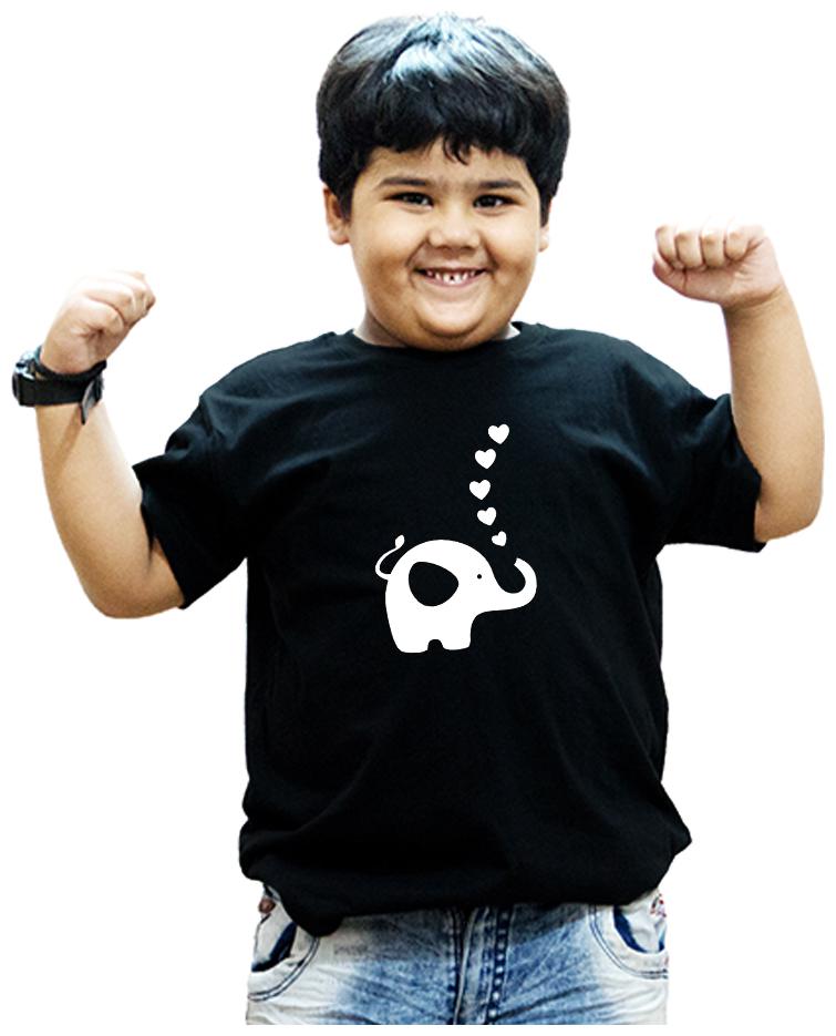 

HEYUZE Boy Cotton Solid T-shirt - Black