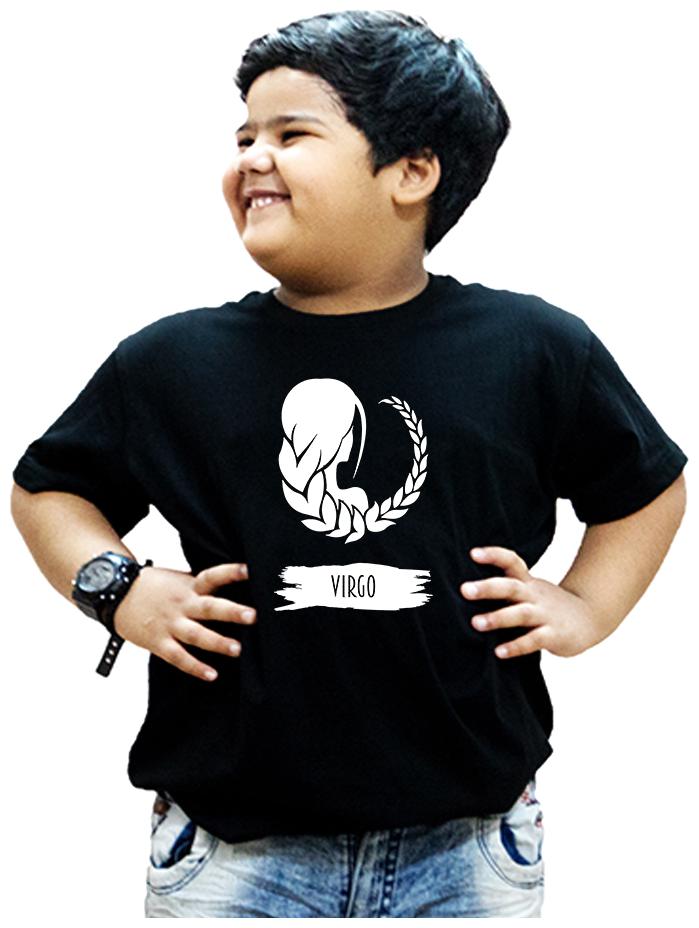 

HEYUZE Boy Cotton Solid T-shirt - Black