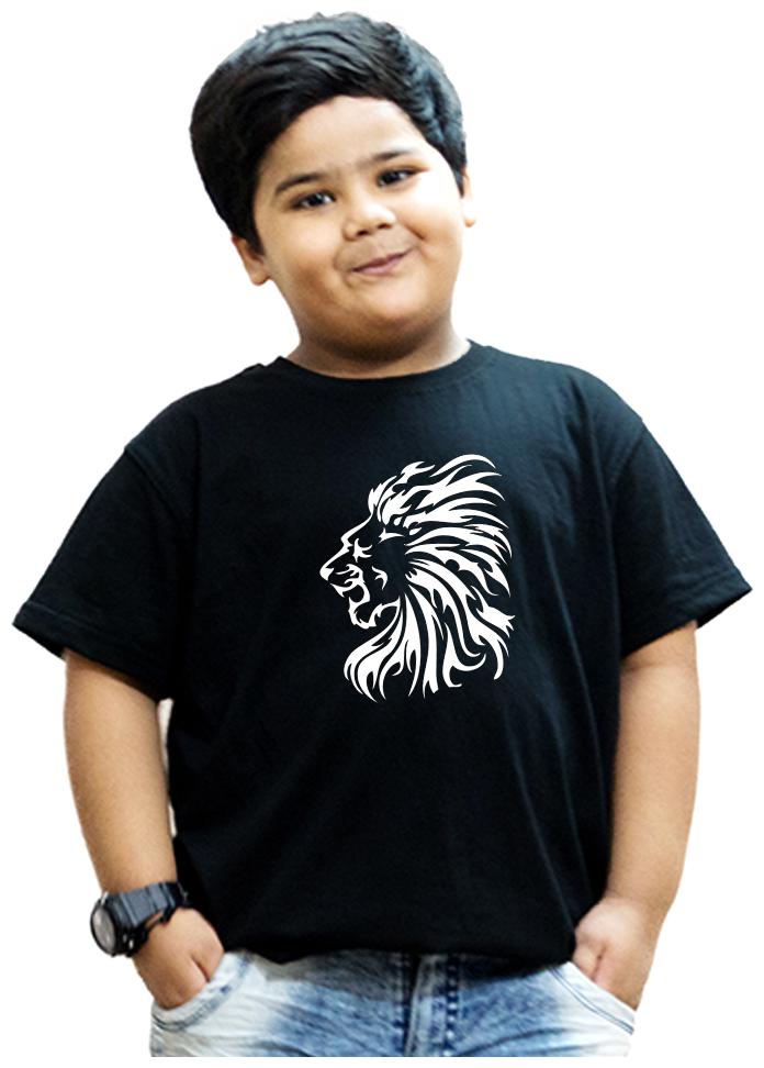 

HEYUZE Boy Cotton Solid T-shirt - Black