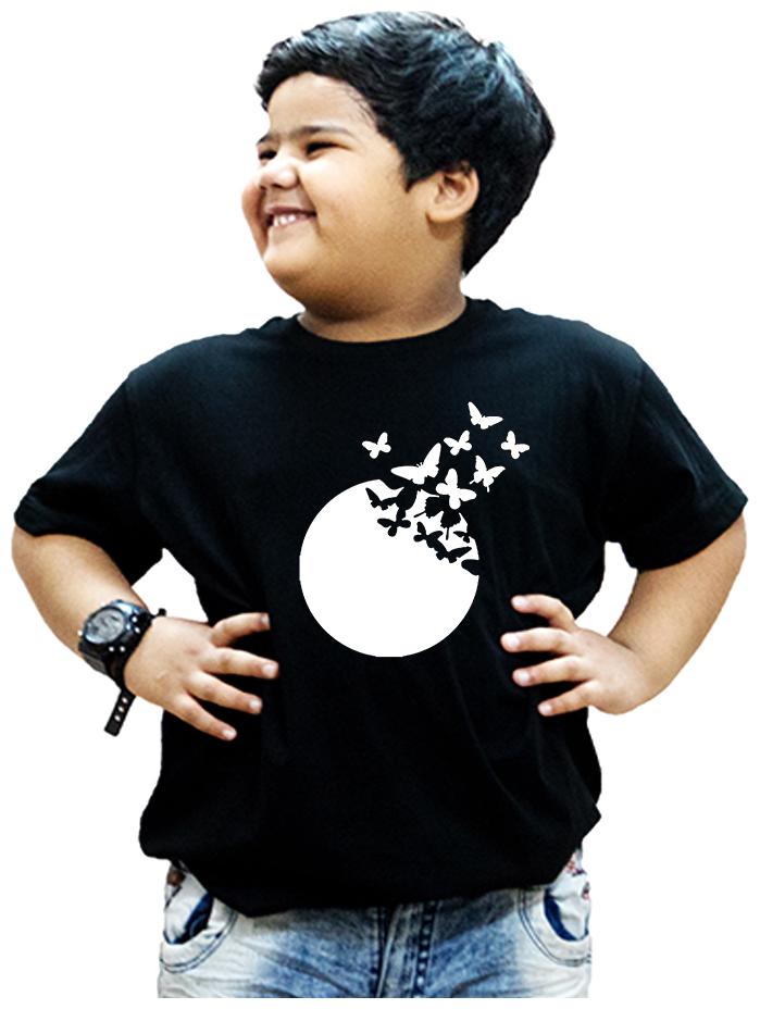 

HEYUZE Boy Cotton Solid T-shirt - Black