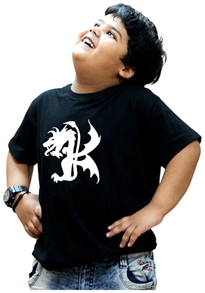 

HEYUZE Boy Cotton Printed T-shirt - Black
