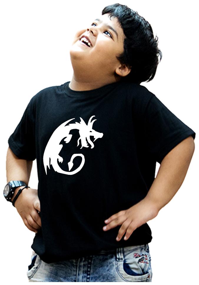

HEYUZE Boy Cotton Printed T-shirt - Black