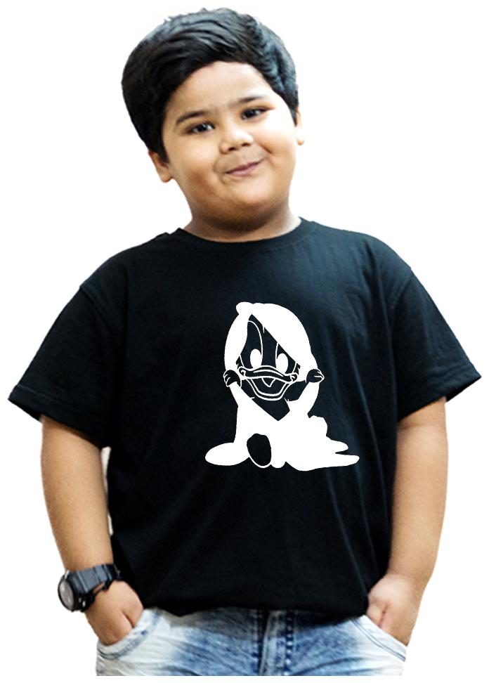 

HEYUZE Boy Cotton Solid T-shirt - Black