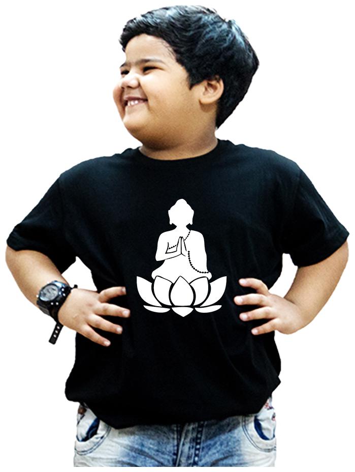 

HEYUZE Boy Cotton Solid T-shirt - Black