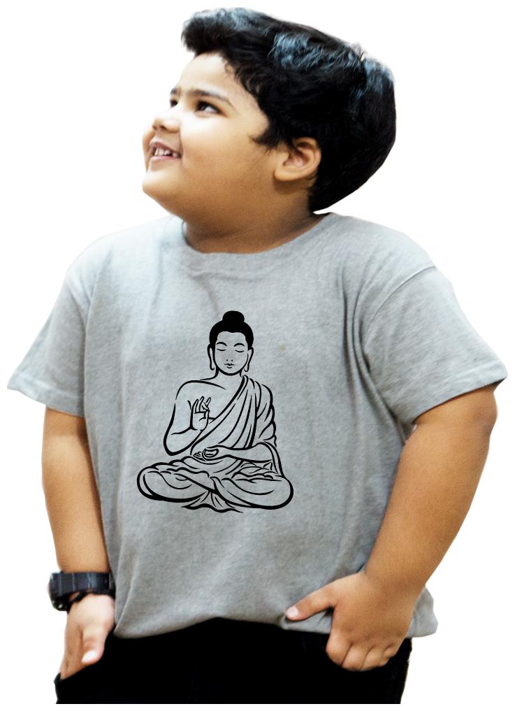 

HEYUZE Boy Cotton Solid T-shirt - Grey