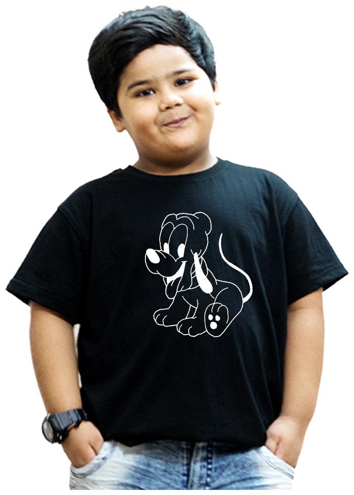 

HEYUZE Boy Cotton Solid T-shirt - Black