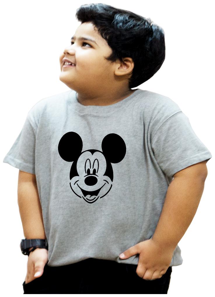 

HEYUZE Boy Cotton Solid T-shirt - Grey