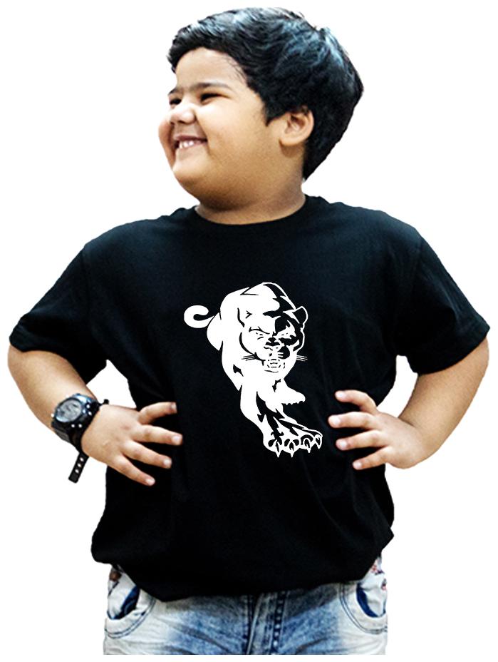 

HEYUZE Boy Cotton Solid T-shirt - Black