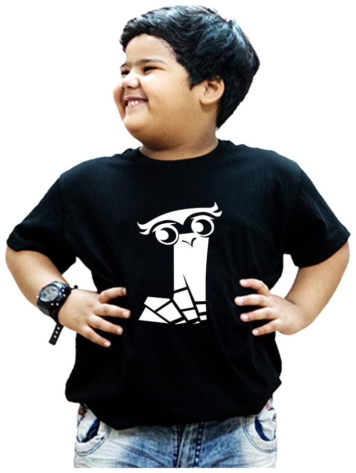

HEYUZE Boy Cotton Solid T-shirt - Black