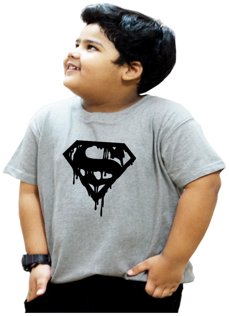 

HEYUZE Boy Cotton Solid T-shirt - Grey