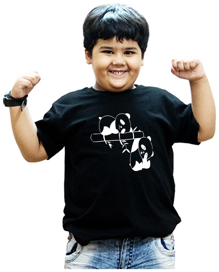 

HEYUZE Boy Cotton Solid T-shirt - Black