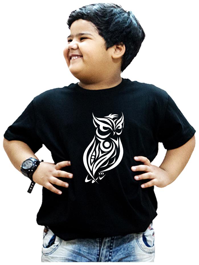 

HEYUZE Boy Cotton Solid T-shirt - Black