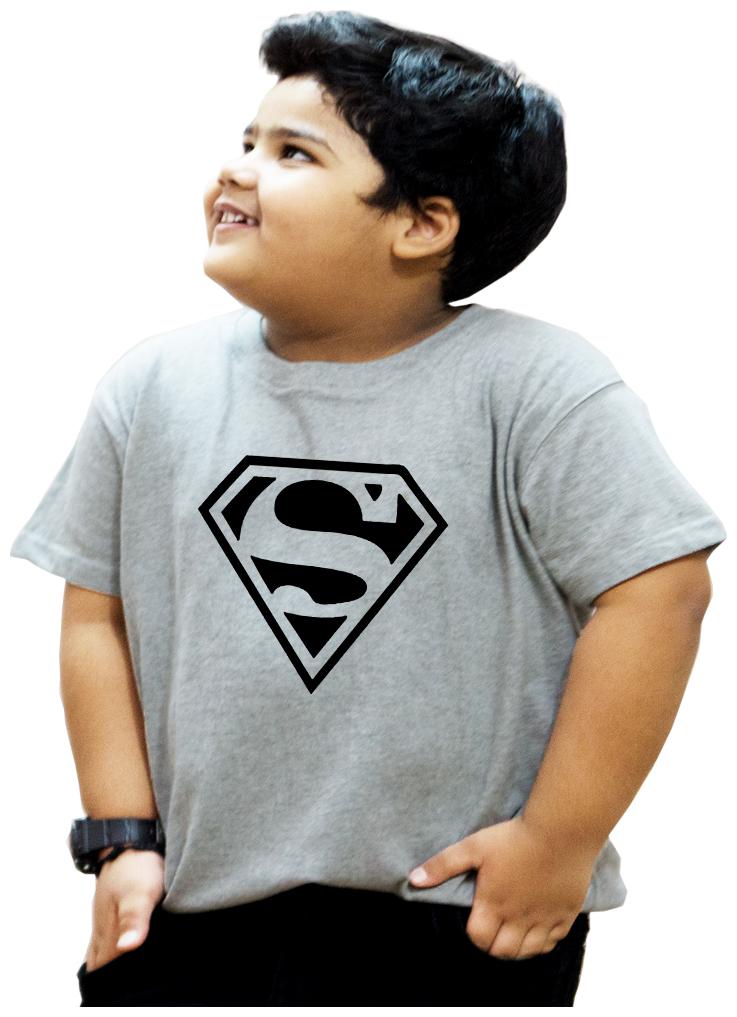 

HEYUZE Boy Cotton Solid T-shirt - Grey