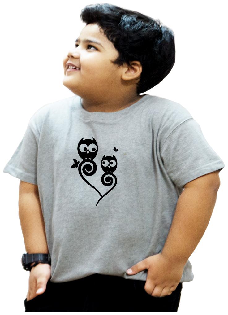 

HEYUZE Boy Cotton Solid T-shirt - Grey