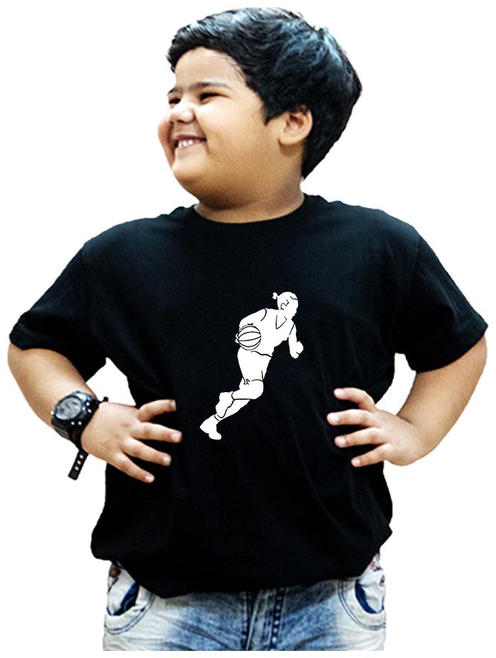 

HEYUZE Boy Cotton Solid T-shirt - Black