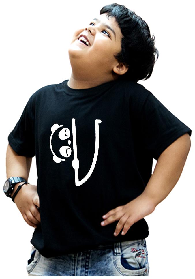 

HEYUZE Boy Cotton Solid T-shirt - Black