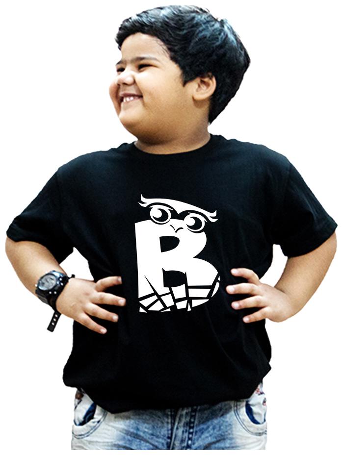 

HEYUZE Boy Cotton Solid T-shirt - Black