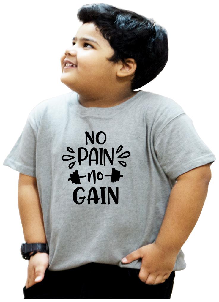 

HEYUZE Boy Cotton Solid T-shirt - Grey
