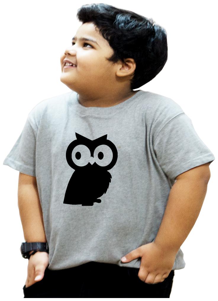 

HEYUZE Boy Cotton Solid T-shirt - Grey