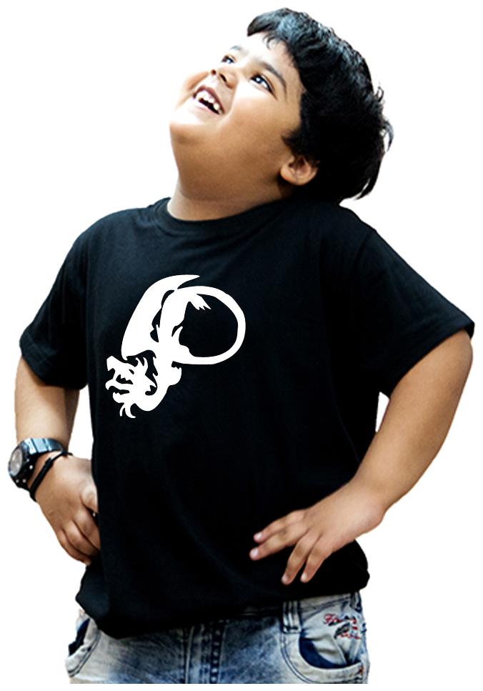 

HEYUZE Boy Cotton Printed T-shirt - Black