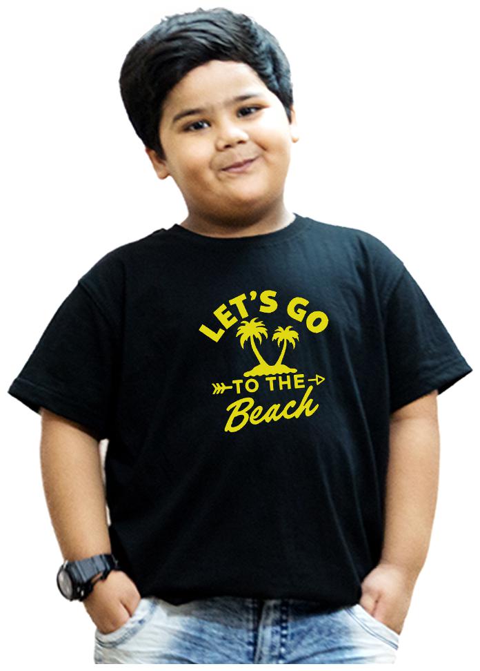 

HEYUZE Boy Cotton Solid T-shirt - Black