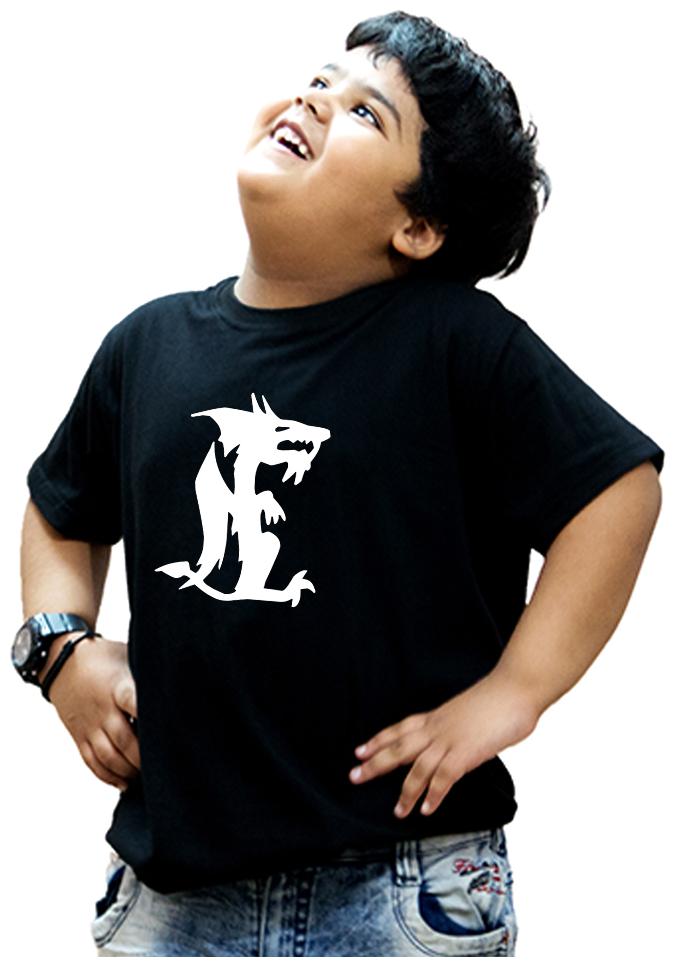 

HEYUZE Boy Cotton Printed T-shirt - Black