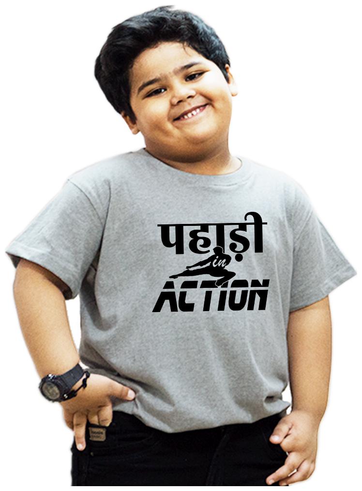 

HEYUZE Boy Cotton Printed T-shirt - Grey