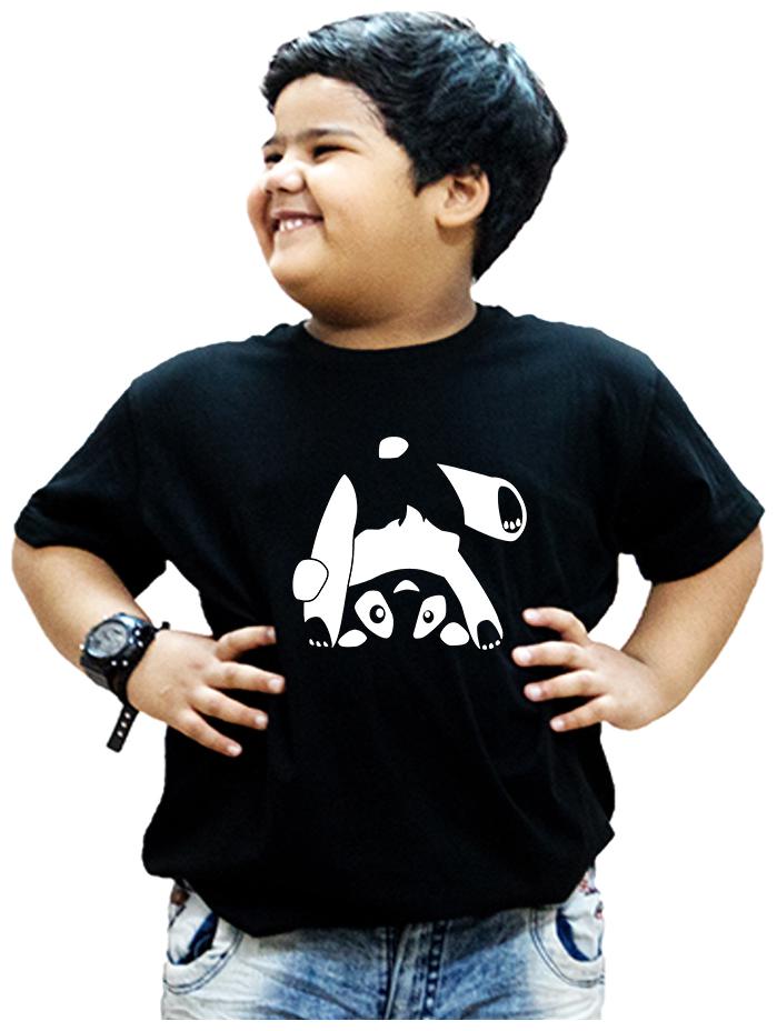 

HEYUZE Boy Cotton Solid T-shirt - Black