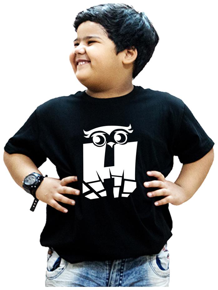 

HEYUZE Boy Cotton Solid T-shirt - Black
