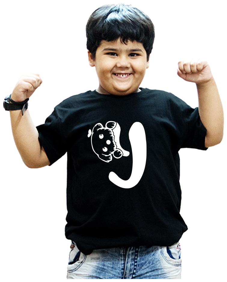 

HEYUZE Boy Cotton Solid T-shirt - Black