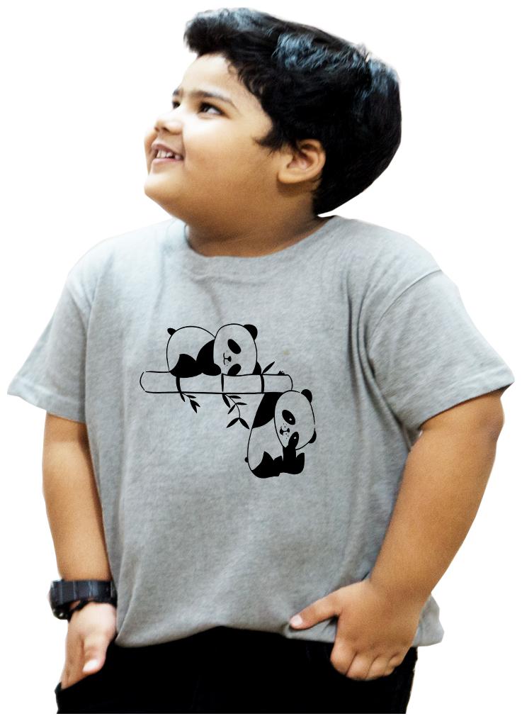

HEYUZE Boy Cotton Solid T-shirt - Grey