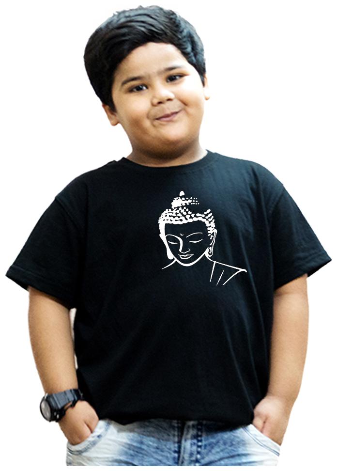 

HEYUZE Boy Cotton Solid T-shirt - Black