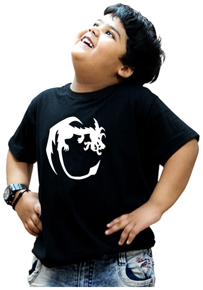 

HEYUZE Boy Cotton Printed T-shirt - Black