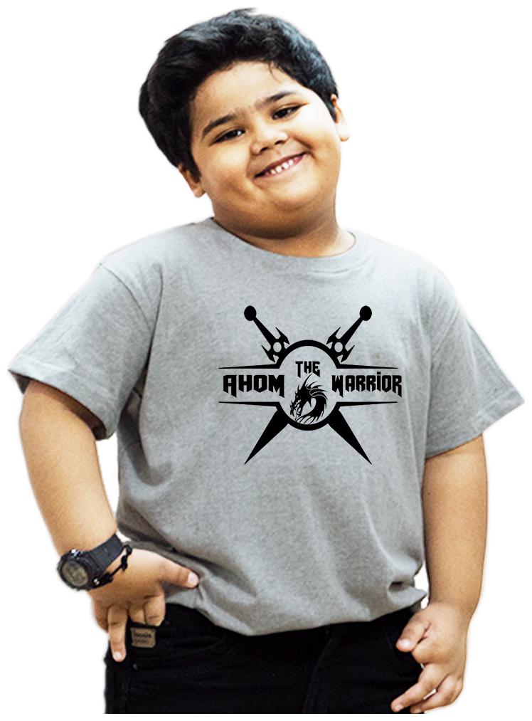 

HEYUZE Boy Cotton Solid T-shirt - Grey