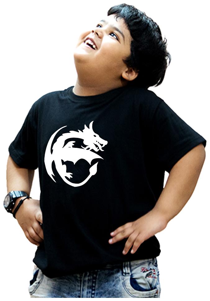 

HEYUZE Boy Cotton Printed T-shirt - Black