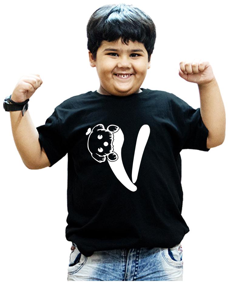

HEYUZE Boy Cotton Solid T-shirt - Black