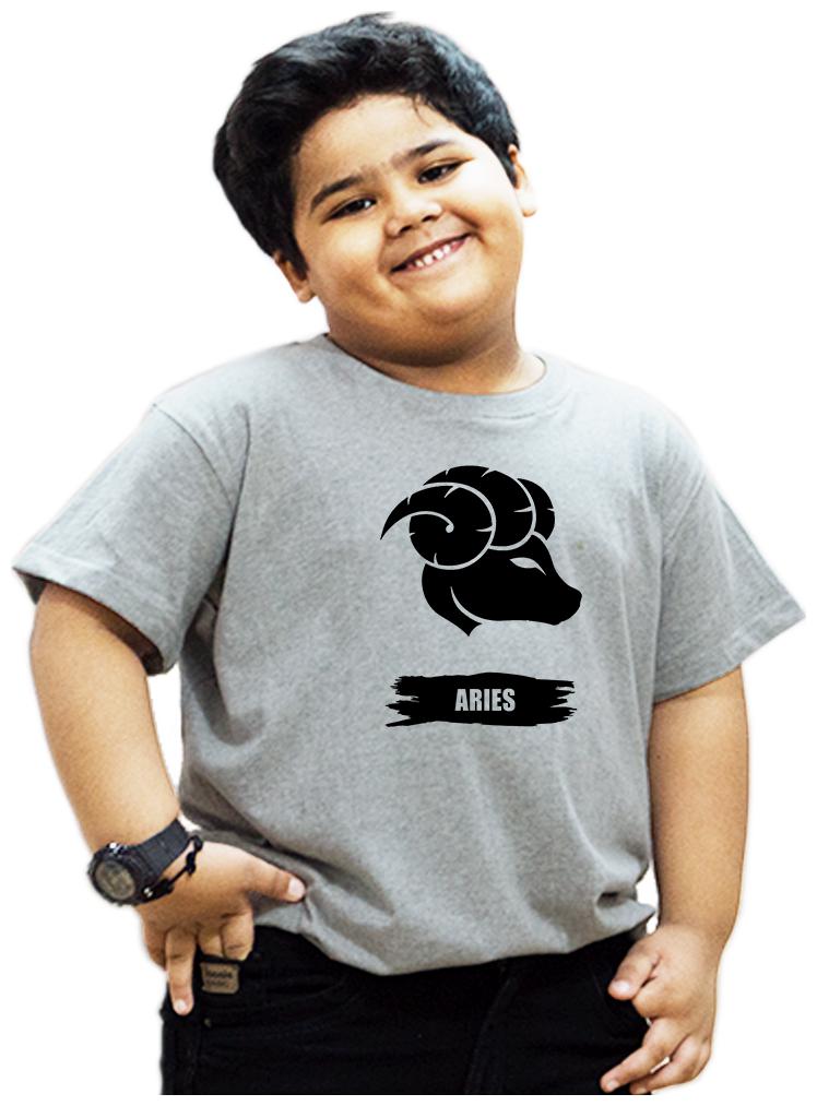 

HEYUZE Boy Cotton Solid T-shirt - Grey