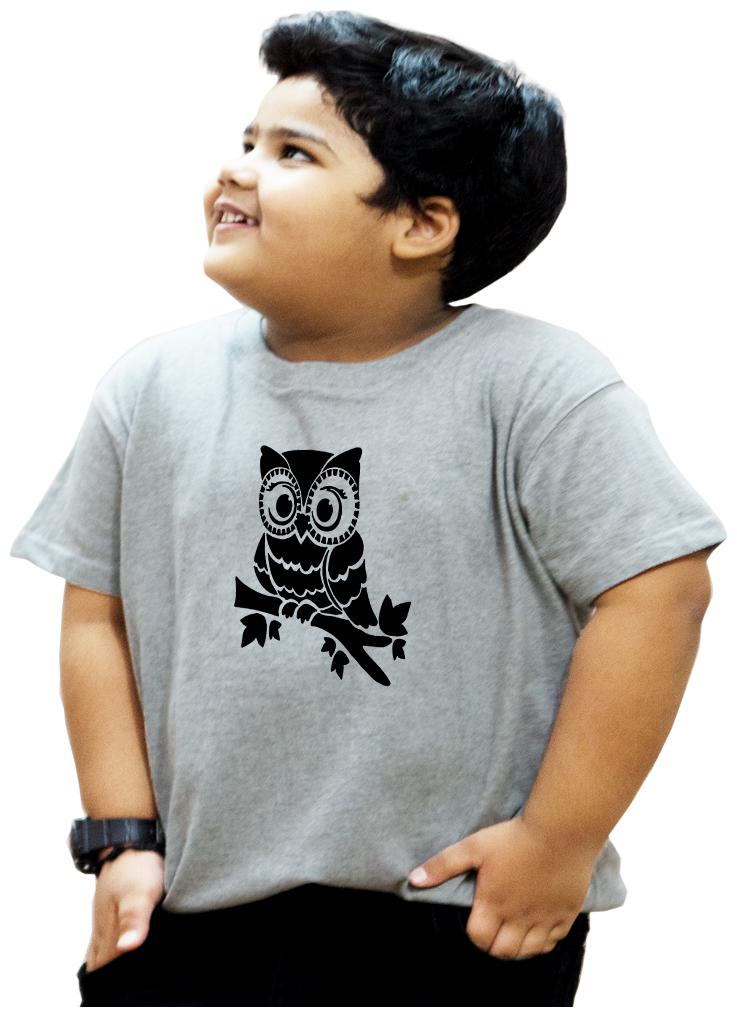 

HEYUZE Boy Cotton Solid T-shirt - Grey