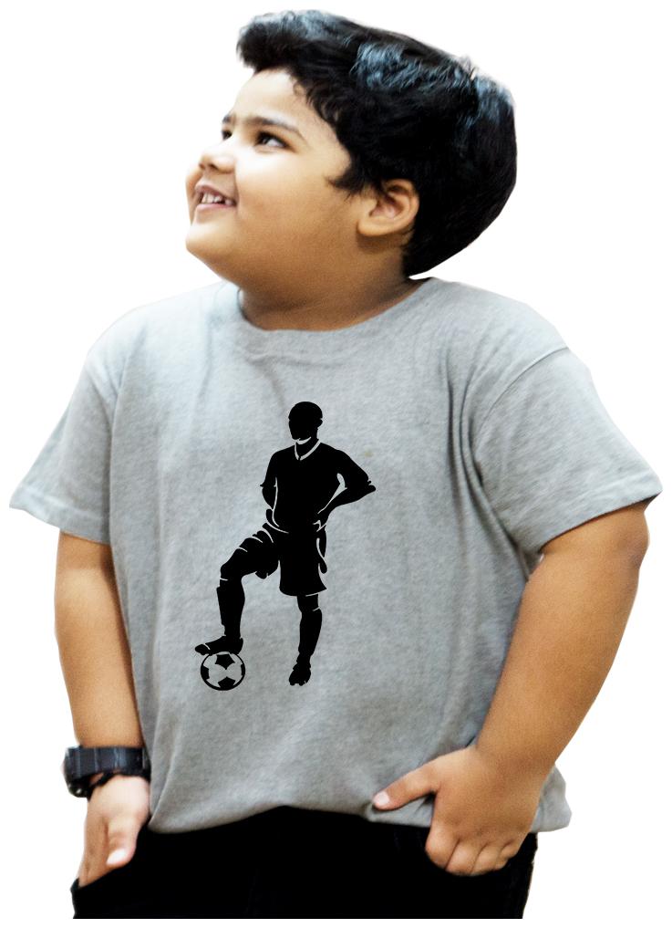 

HEYUZE Boy Cotton Solid T-shirt - Grey