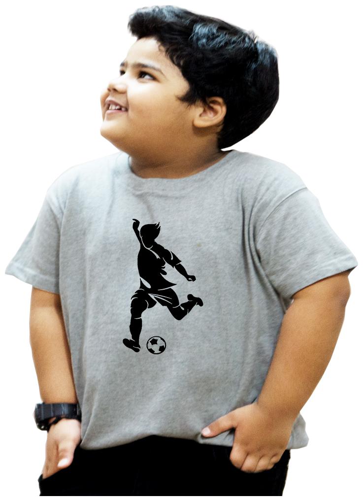 

HEYUZE Boy Cotton Solid T-shirt - Grey